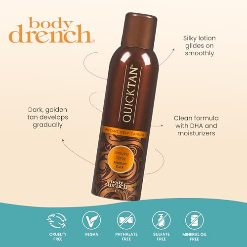 Body Drench QuickTan Instant Self Tanner Bronzing Spray, 6 oz