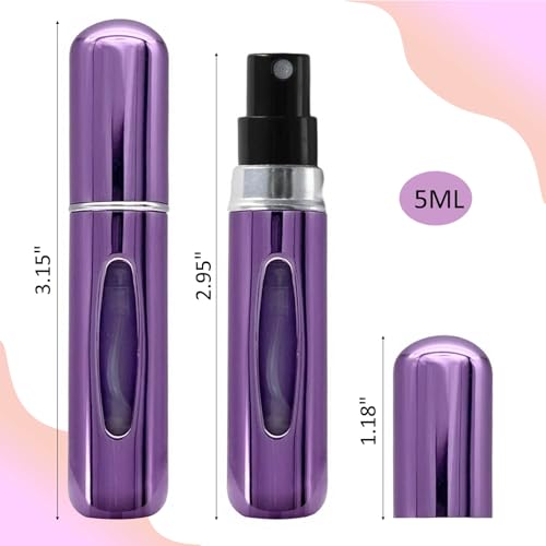 Travel Perfume Atomizer Bottle - Refillable 5ml Spray, 6PCS