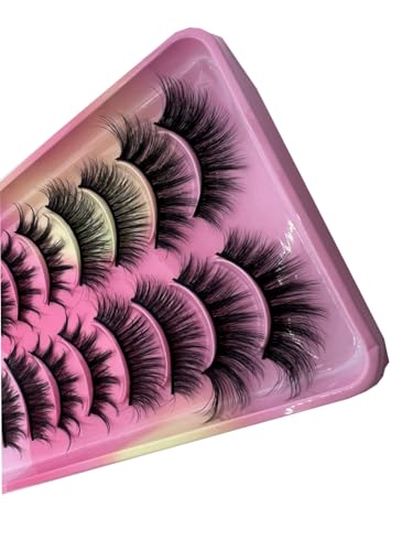 Charklik Wispy Mink Lashes - Natural Fluffy False Eyelashes 10 Pairs