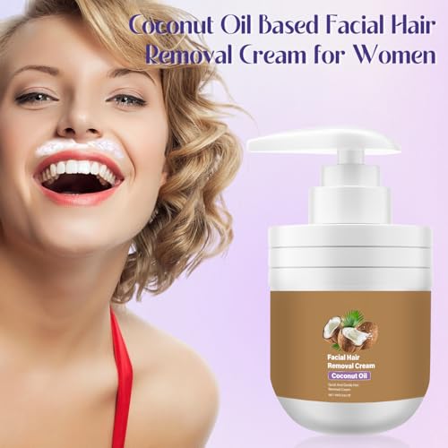 Retigazo Coconut Oil Facial Hair Removal Cream for Women - Gentle Skin Care, 1 Pack