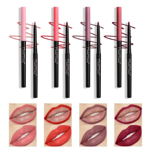 MLSMILE 4PCS Matte Lip Liner Set - Waterproof, Longwear & Smooth
