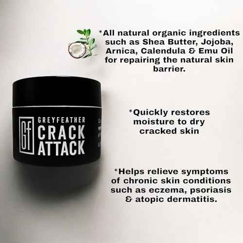 Greyfeather Crack Attack Hand Cream for Dry Cracked Hands Working Hands Cream ? Travel Size Moisturizer with Shea Butter & Vitamin E ? Anti Aging Hand Cream for Men & Women Non-Greasy & Fast Absorbing