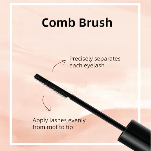 Black Waterproof Mascara with Comb Brush - Volumizing & Smudge-Proof