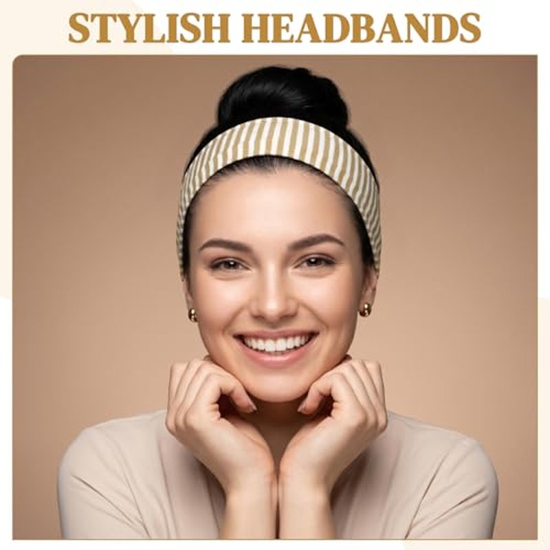 16 Pack Women's Elastic Headbands - Floral & Striped