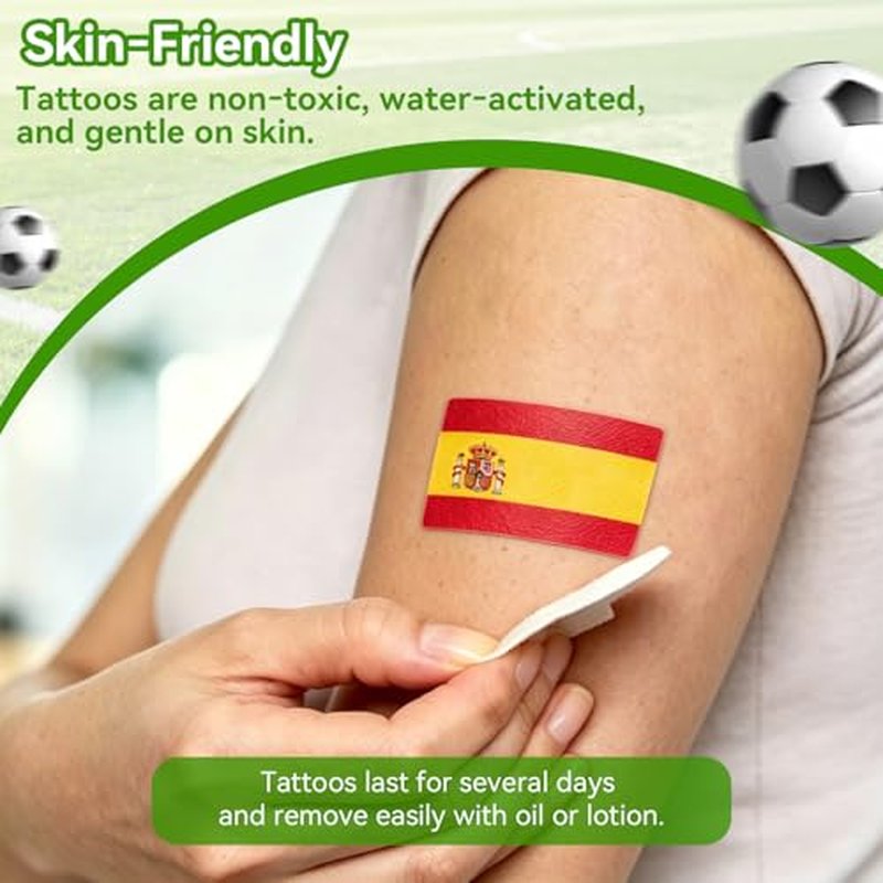 2026 Spain Soccer Fan Gear Set with Wig, Tattoos & Horn