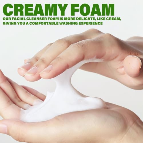 KOGEEYY Foaming Face Wash - Deep Cleansing Facial Cleanser with Brush
