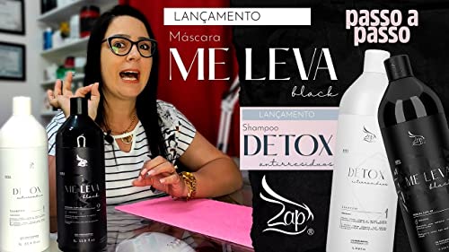 Zap Me Leva Black and Detox Kit 2L | Brazilian Keratin Treatment | Progressive Brush | Smoothing System | Frizzy Free | Volume Reducer | 100% Straight Hair