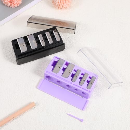 5-Hole Cosmetic Pencil Sharpener 2 Pack for Eyeliner, Eyebrow & Lip Liners