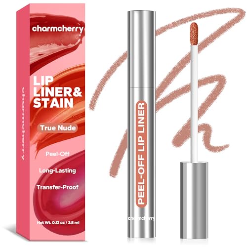CharmCherry True Nude Peel Off Lip Stain & Lip Liner - Long Lasting Waterproof Matte