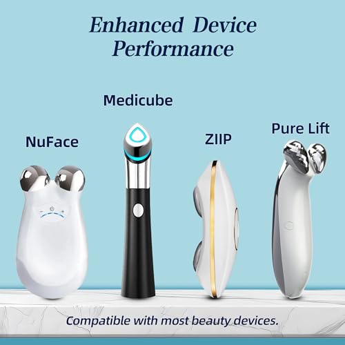 TonGass Conductive Gel for Microcurrent & LED Facial Devices, Hydrating Smooth Glide Gel with Hyaluronic Acid & Collagen Peptides, Lightweight Non-Sticky Skincare Gels for Device Use - 2 Pack