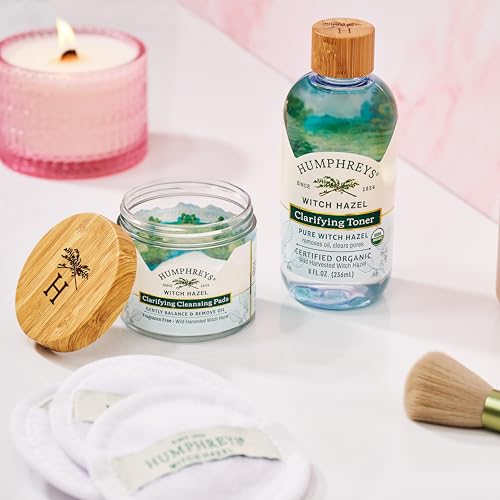 Humphreys Witch Hazel Cleansing Pads - Clarifying & Natural, 60 Pads