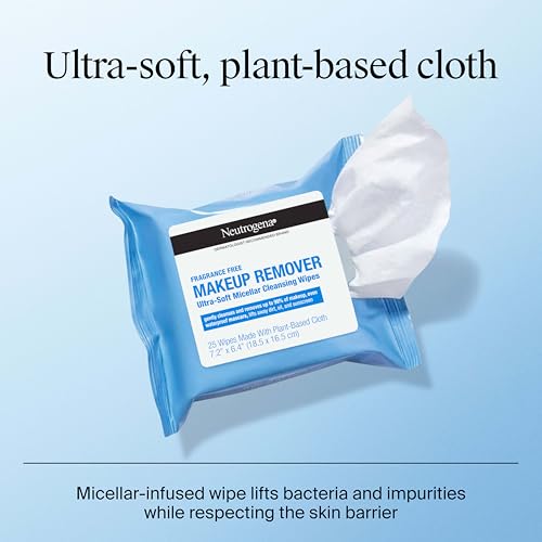 Neutrogena Makeup Remover Wipes Fragrance-Free 25 Count - Gentle & Hypoallergenic