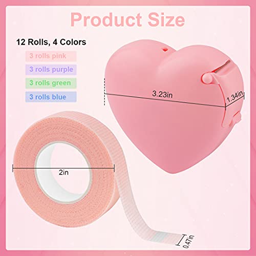 Eyelash Extension Tape Kit - 12 Rolls with Heart Cutter