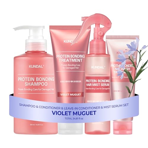 KUNDAL Protein Bonding Hair Repair Set – Shampoo, Conditioner & Serum