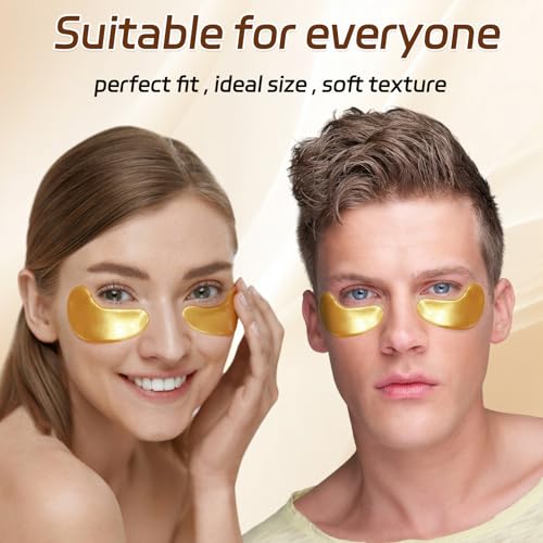 50 Pairs Under Eye Patches,24k Gold Gold Eye Mask,Eye Mask with Collagen,Eye Gel Pads for Puffy Eyes and Dark Circles,Reduces Wrinkles RevitalisesYour Skin, Skincare Treatment for Women Men