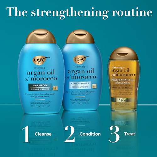 OGX Renewing Argan Oil Shampoo - Damage Repair for Dry Hair, 25.4 fl oz