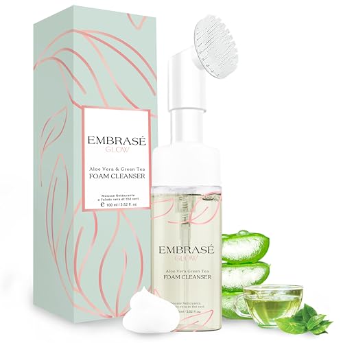 Foaming Facial Cleanser - Infused with Green Tea, Aloe Vera, and Cucumber - Facial Cleanser for Women & Men - Gentle for All Skin Types! - Natural Face Wash