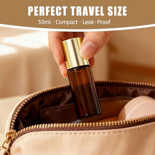 Rose Quartz Roller Bottle 50ml Amber Glass Refillable