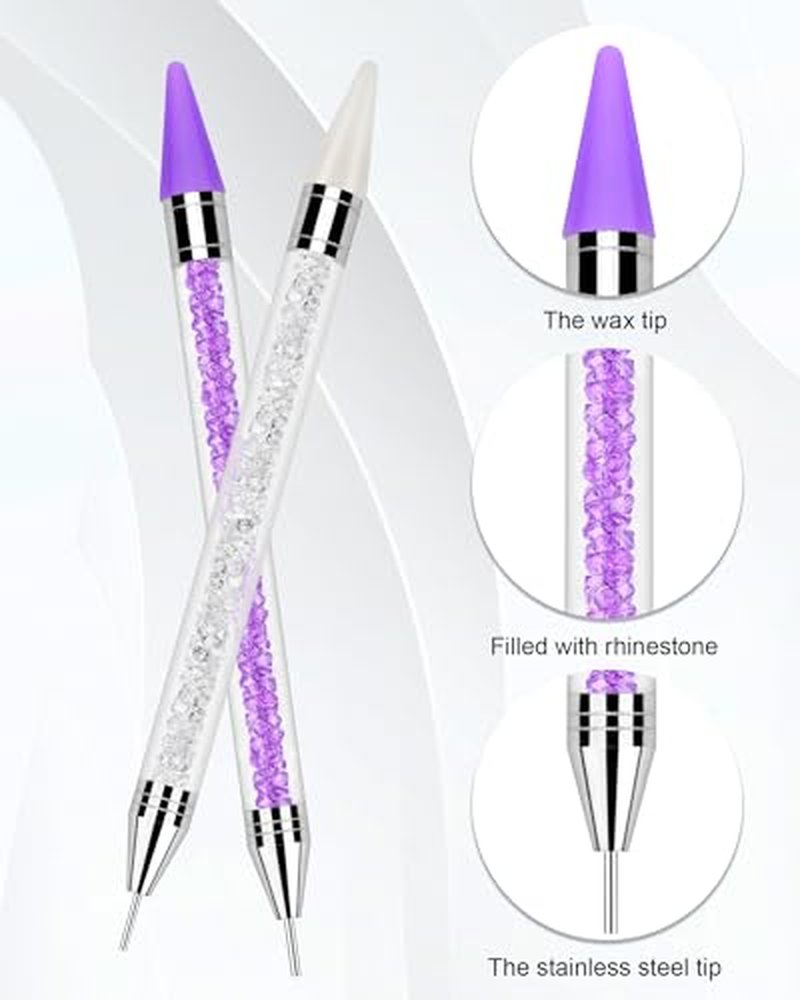 Rhinestone Picker Tool Set with 2 Dual-Ended Pens & Tweezers