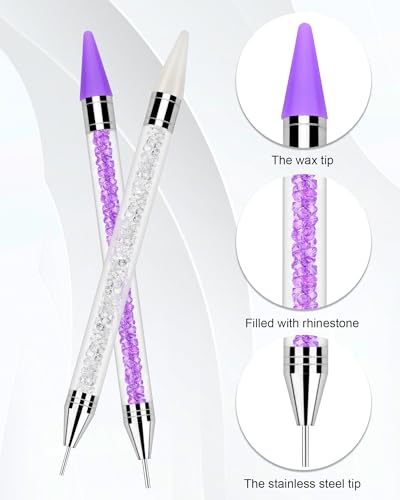 Rhinestone Picker Tool Set with 2 Dual-Ended Pens & Tweezers