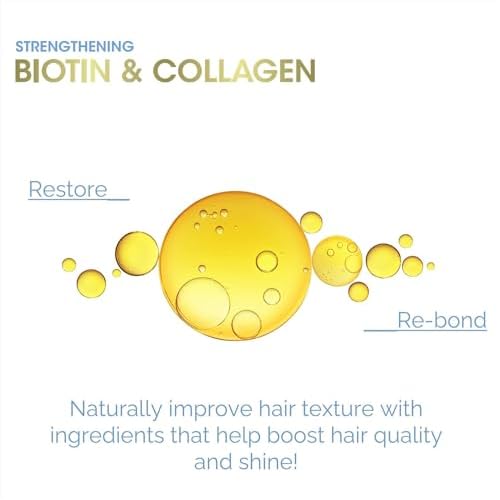 GIOVANNI Biotin & Collagen Leave-In Conditioner - Strengthening, Vegan, Cruelty-Free, Infused with Natural Botanical Ingredients, Salon-Quality, Color-Safe, For Healthy-Looking Hair - 8.5 Oz