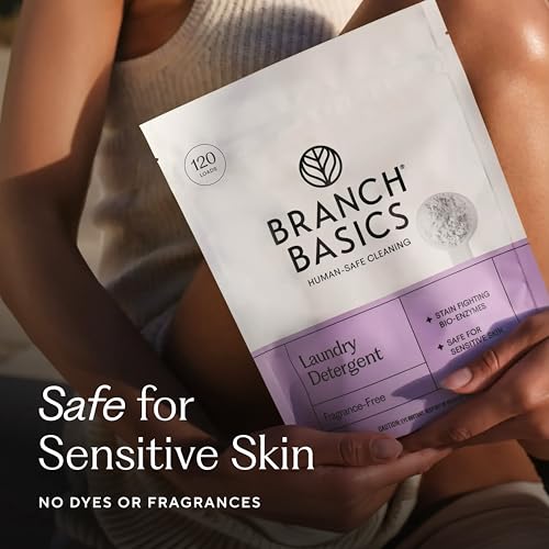 Branch Basics Laundry Detergent, 4 lb (120 loads) Fragrance-Free – 64 oz Pack