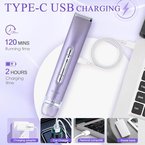 Bikini Trimmer for Women Dual Head Electric Razors IPX7 Waterproof, Electric Shaver for Facial Private Hair, Anniversary Birthday Christmas Gifts for Women self Care, Stocking Stuffers for Teen Girls