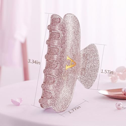 Personalized Initial Hair Clip - Glitter Acrylic Claw for Women & Teens