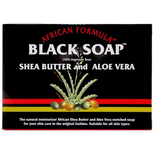Madina African Black Soap Shea Butter and Aloe Vera, 3.5 oz (Pack of 12)