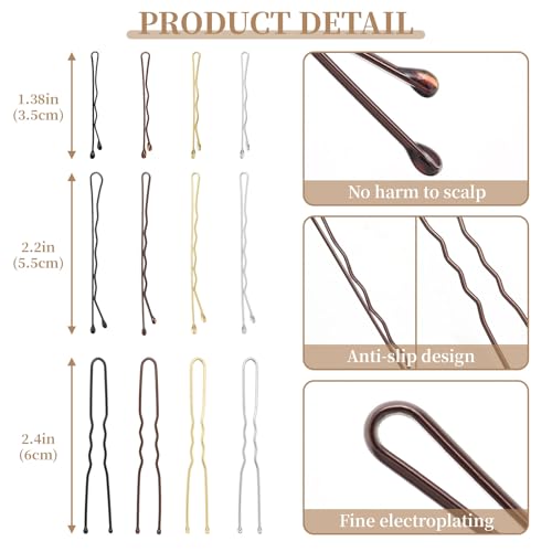 200 Pcs Wave-Shaped Bobby Pins for Women - Durable Hair Accessories