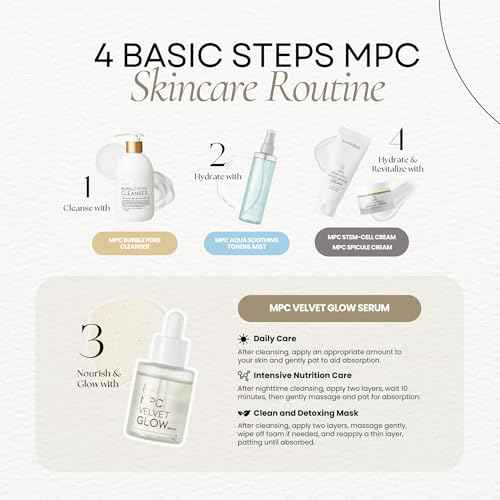MPC Velvet Glow Serum, All-Day Hydration, Wrinkle Reduction & Revitalizing Skin with Hydrolyzed Collagen, Soybean Peptide and Centella Asiatica Extract, Premium Korean Serum, 1.69 fl oz