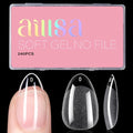 AILLSA Short Almond Gel Nail Tips - Pre-Shaped Full Cover (240 PCS, 15 Sizes)