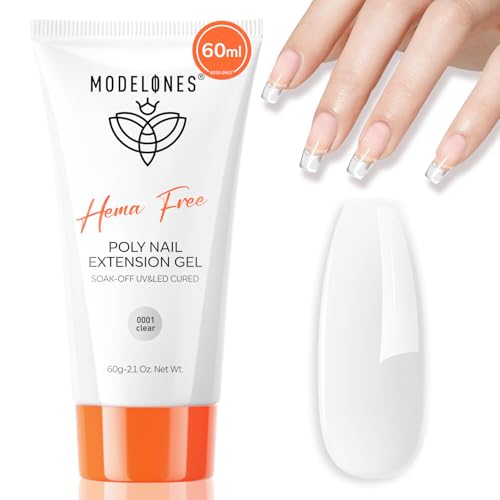 Modelones HEMA-Free Clear Poly Gel 60ml - Long Lasting Nail Extension