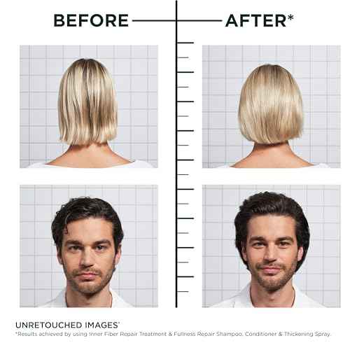 Garnier Fructis Hair Filler Fullness Repair Shampoo, Volumizing Shampoo with Polypeptides and Hair Repair Complex for Thin, Weak Split Ends, 10.1 Fl Oz