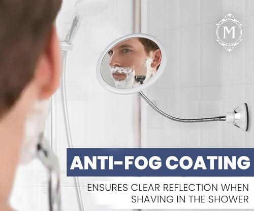 Fogless Shower Mirror with Adjustable Gooseneck - 6.7" Round