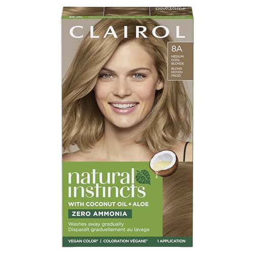 Clairol Natural Instincts Demi-Permanent Hair Dye, 8A Medium Cool Blonde Hair Color, Pack of 1