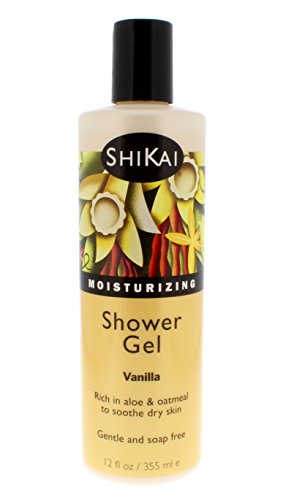 ShiKai Daily Moisturizing Shower Gel (Vanilla, 12oz, Pack of 3) | Gentle Formula | Aloe Vera & Oatmeal for Soft, Healthy Skin | Dry Skin Relief