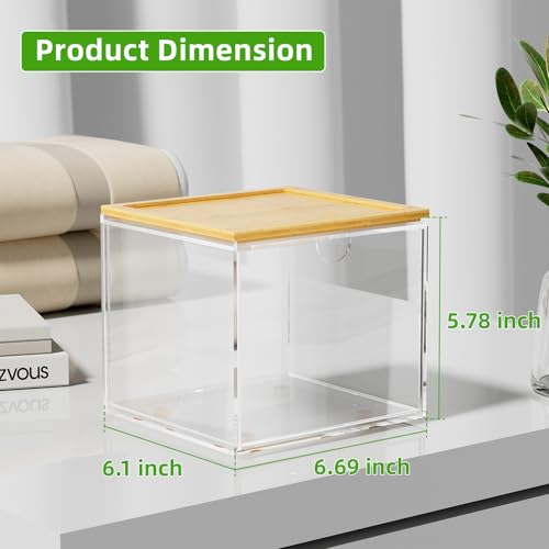 Acrylic Drawer Face Towel Holder with Bamboo Lid