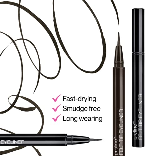 wet n wild Proline Dark Brown Felt Tip Eyeliner (Pack of 3)