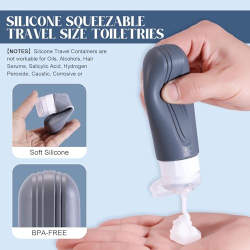 3oz TSA Approved Travel Bottles - Leak-Proof Silicone Set