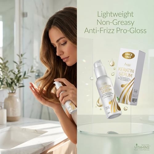 Keratin Hair Serum with Biotin & Collagen - Anti-Frizz Leave-In Treatment