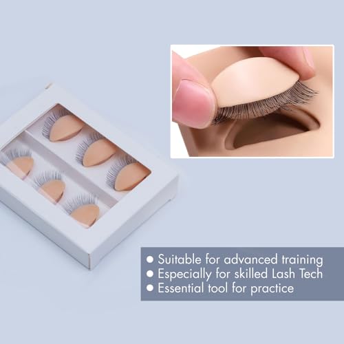 6 Pairs Mannequin Eyelids Double-Layer Lashes Eyelash Extensions Practice