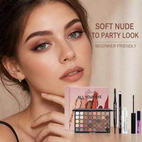 40-Color Eyeshadow Palette with Brushes & Eyeliner Set