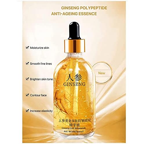 2Pcs Ginseng Polypeptide Anti-Ageing Essence, Ginseng Gold Polypeptide Anti-Ageing Essence, Ginseng Serum, for Tightening Sagging Skin Reduce Fine Lines (100 ml)