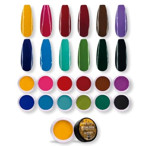 Legacy Nail Acrylic Powder Collections - 12 Colors Professional Nail Art Powder Set Manicure DIY for Dip & Acrylic Nail Extensions (Rosalinda Collection)