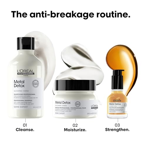 L'Oreal Professionnel Metal Detox Leave-In Oil - Detoxifies, Prevents Damage and Prolongs Hair Color With Shine
