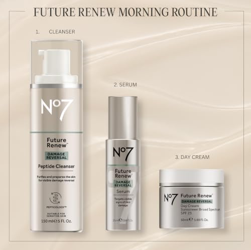 No7 Future Renew Damage Repair Peptide Face Cleanser - Hydrating & Anti-Aging
