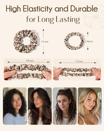 YANIBEST Black Satin Scrunchies 8-Pack Creaseless Hair Ties for Women