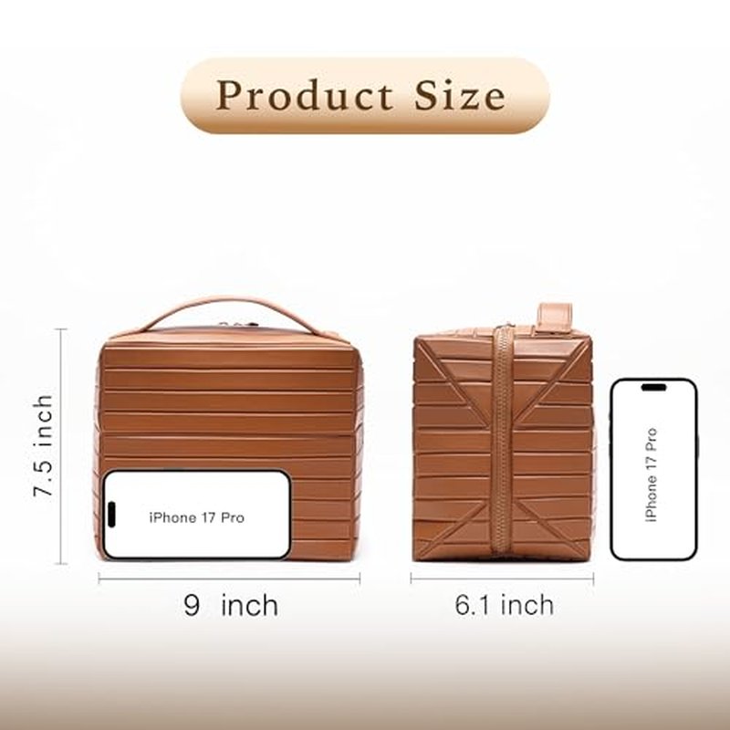 Minoisome Large Capacity Travel Makeup Bag with Adjustable Dividers