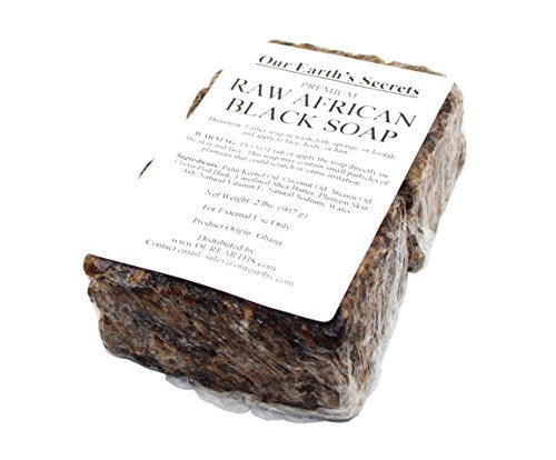 Our Earth's Secrets Natural Raw African Black Soap 2 lbs